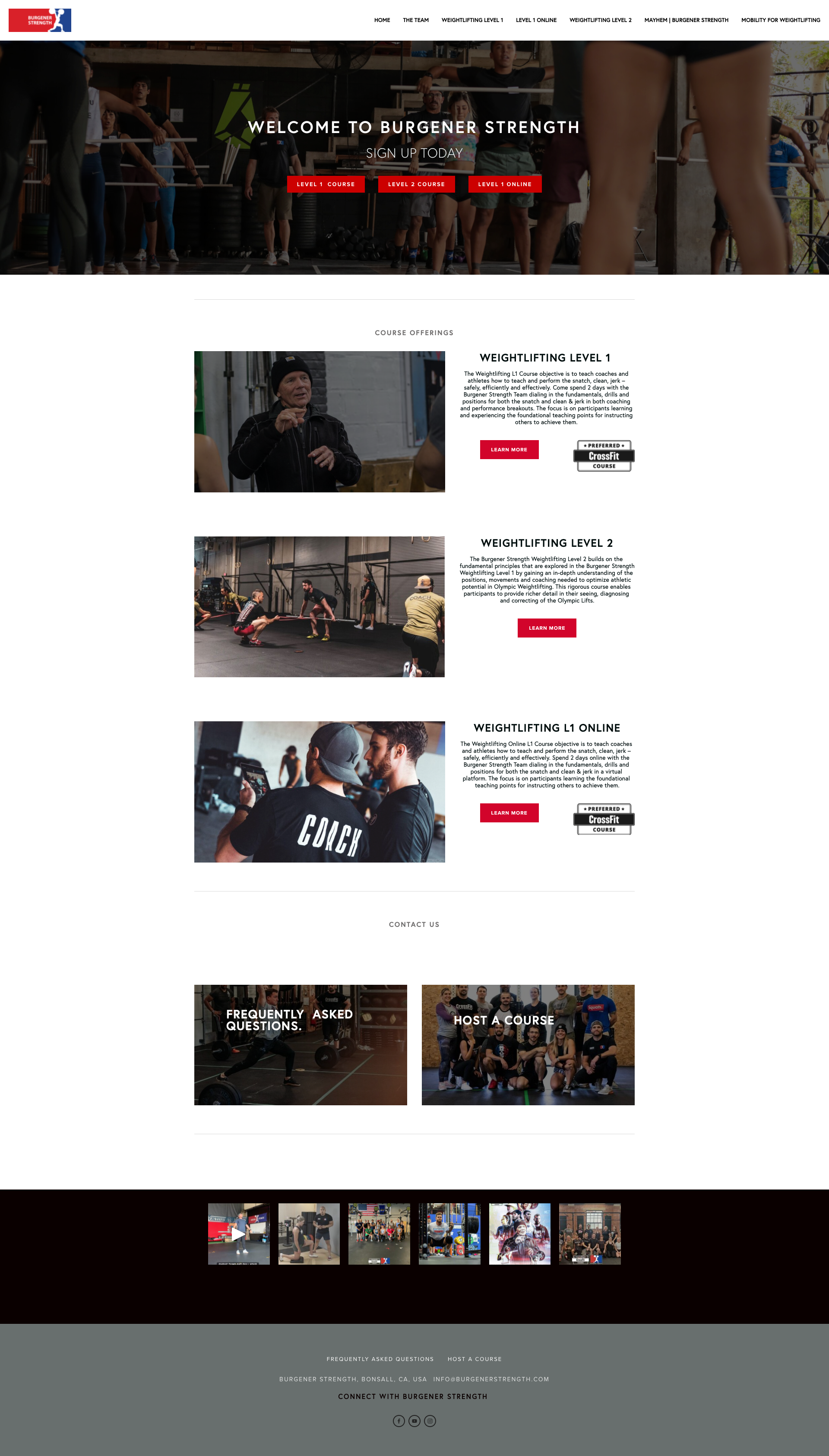 Burgener Strength Weightlifting Web Design
